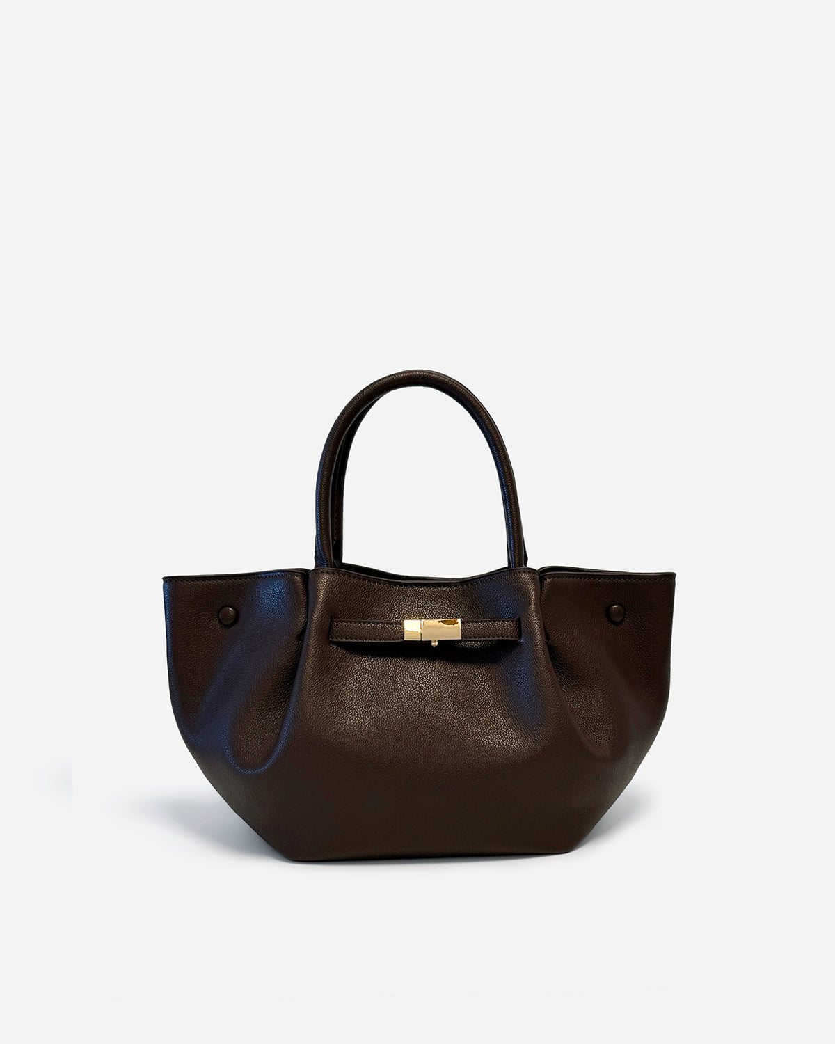 KNUE Noor Tote Small in Mocha — compact structured tote bag