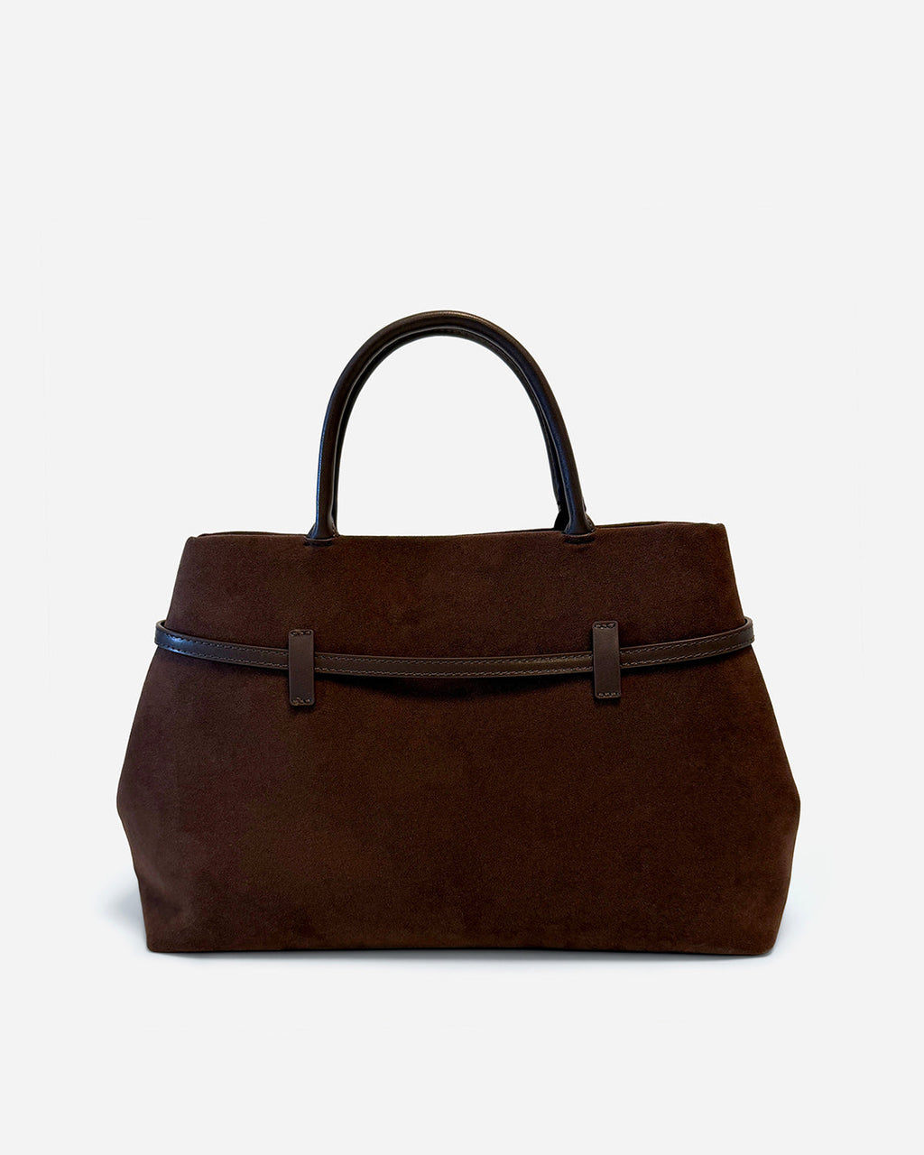 KNUE Ava Shoulder Bag in Mocha — sleek structured shoulder bag