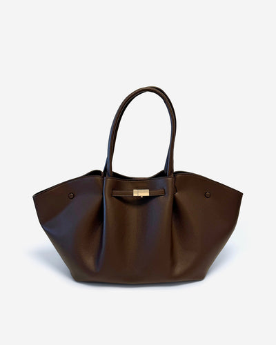 KNUE Noor Tote Large in Mocha — roomy structured tote bag