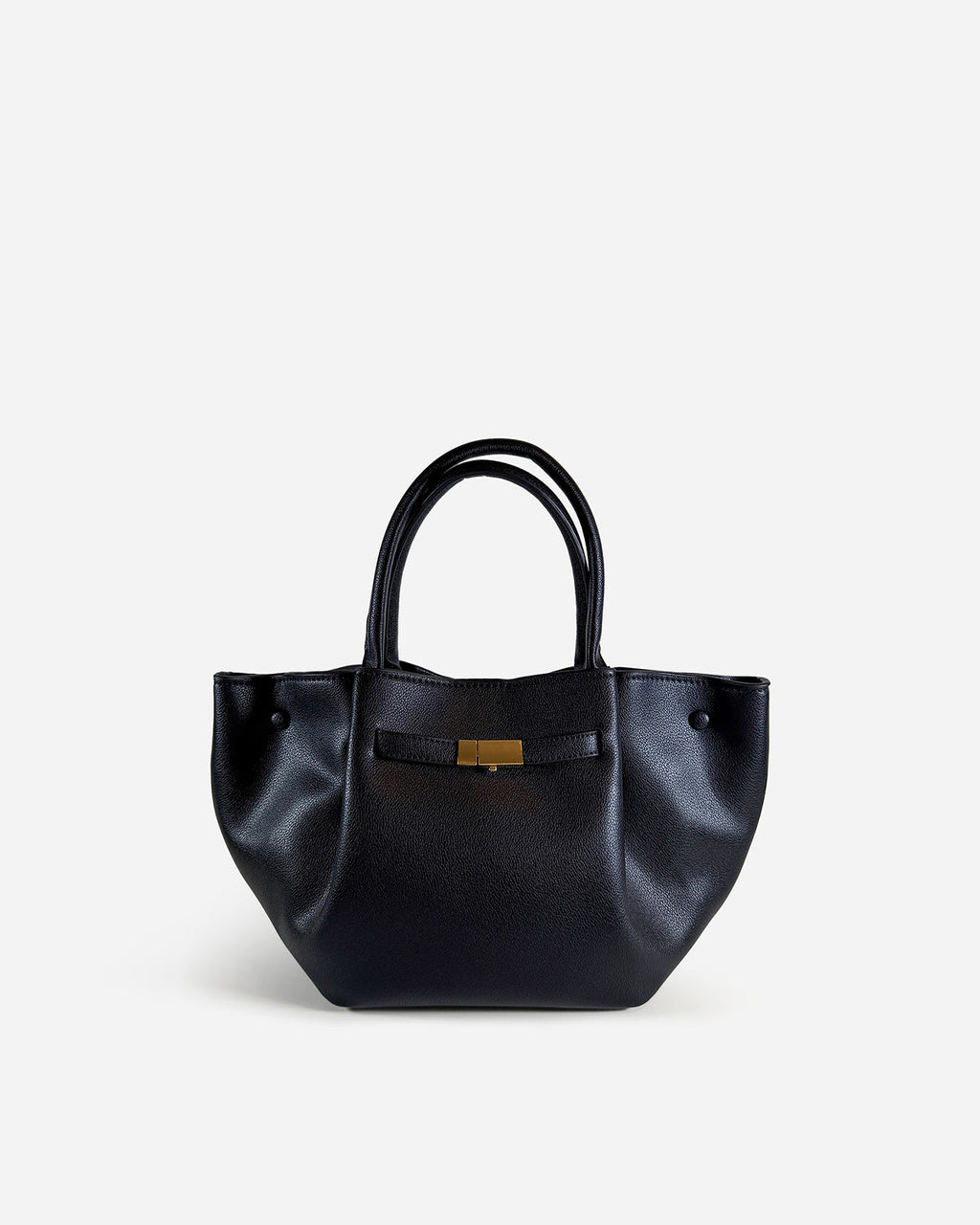 KNUE Noor Tote Small in Black — compact structured tote bag