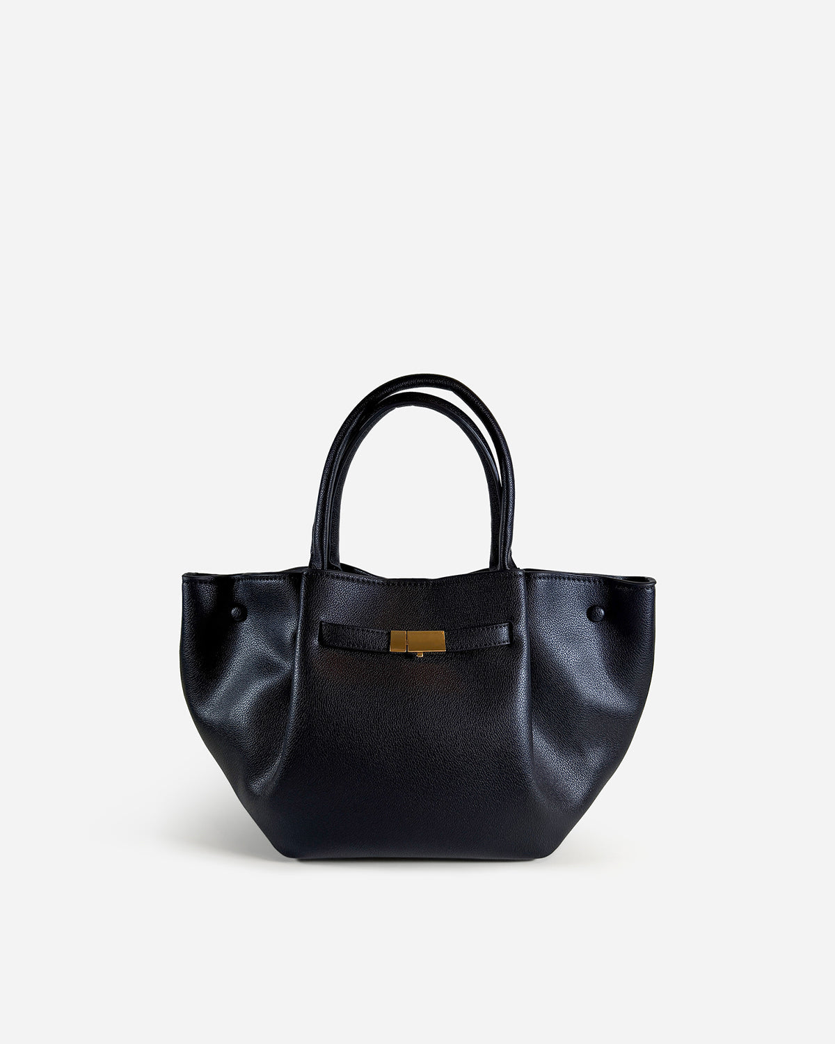 KNUE Noor Tote Small in Black — compact structured tote bag
