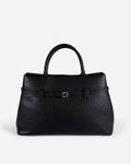 KNUE Ava Shoulder Bag in Black — sleek structured shoulder bag