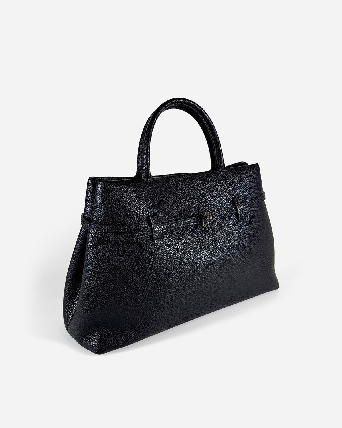 KNUE Ava Shoulder Bag in Black — sleek structured shoulder bag