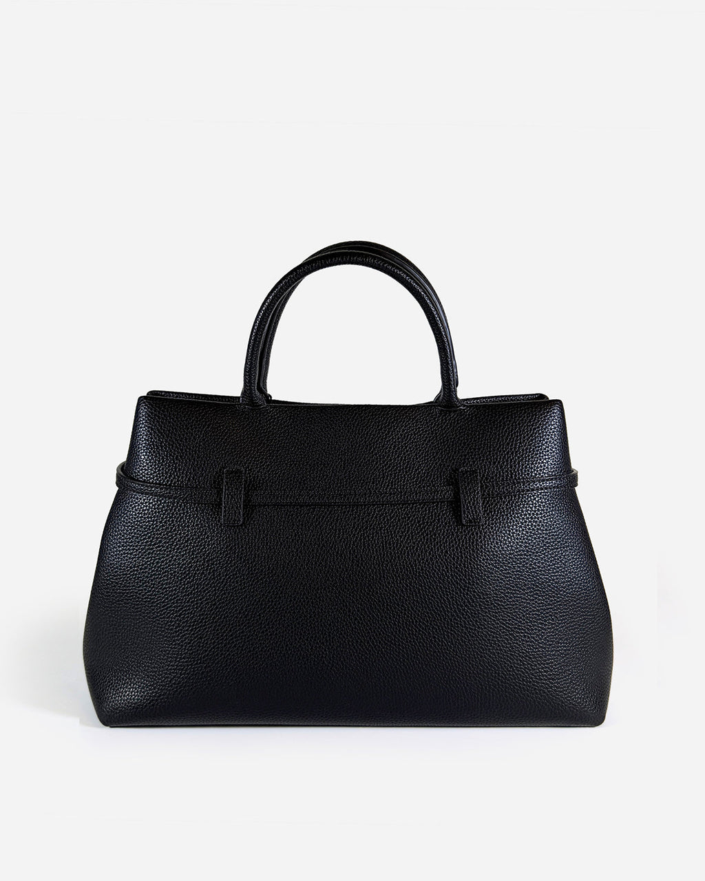 KNUE Ava Shoulder Bag in Black — sleek structured shoulder bag