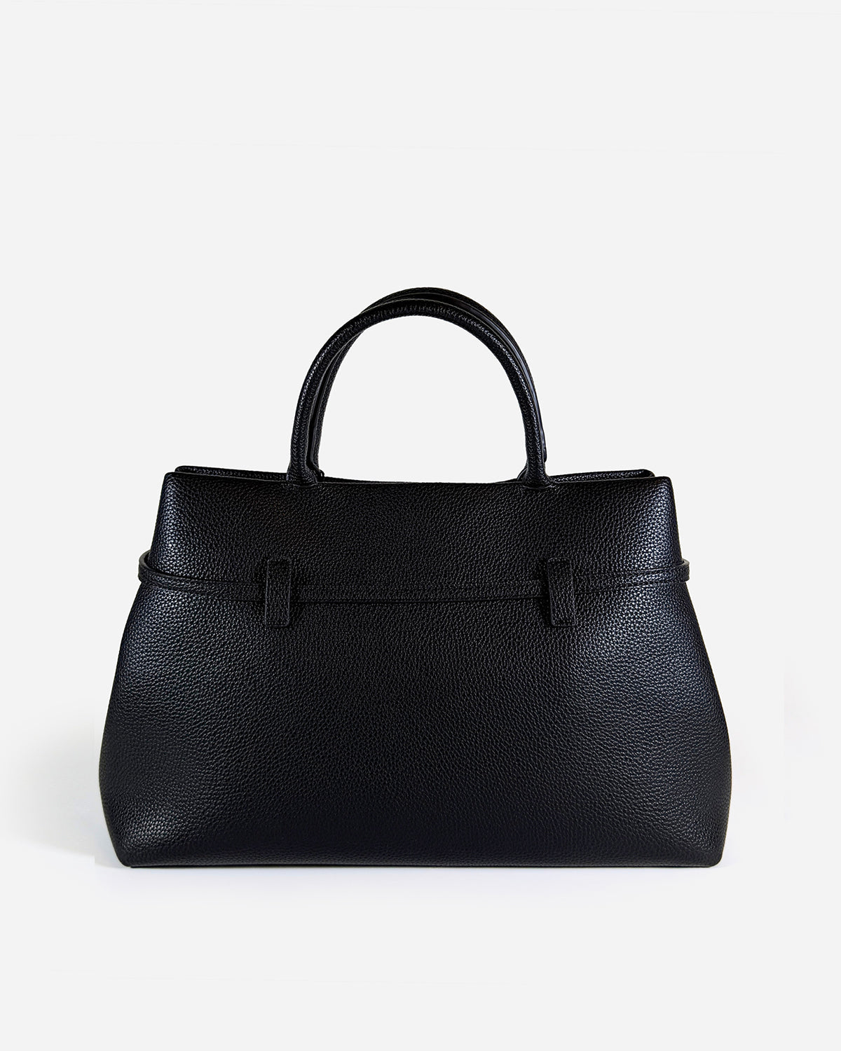 KNUE Ava Shoulder Bag in Black — sleek structured shoulder bag